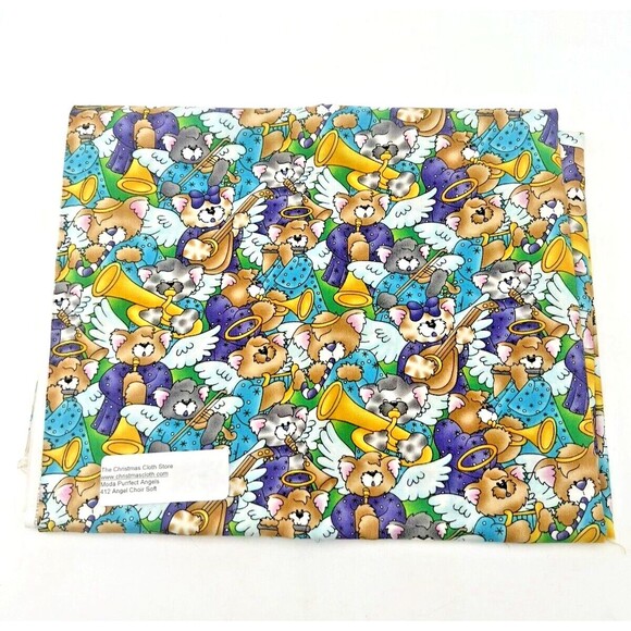3 Pc KidStuff Purr-fectly Angelic Moda Fabrics Cotton Fabric 45"W 2 Yd Total NEW - Picture 4 of 7